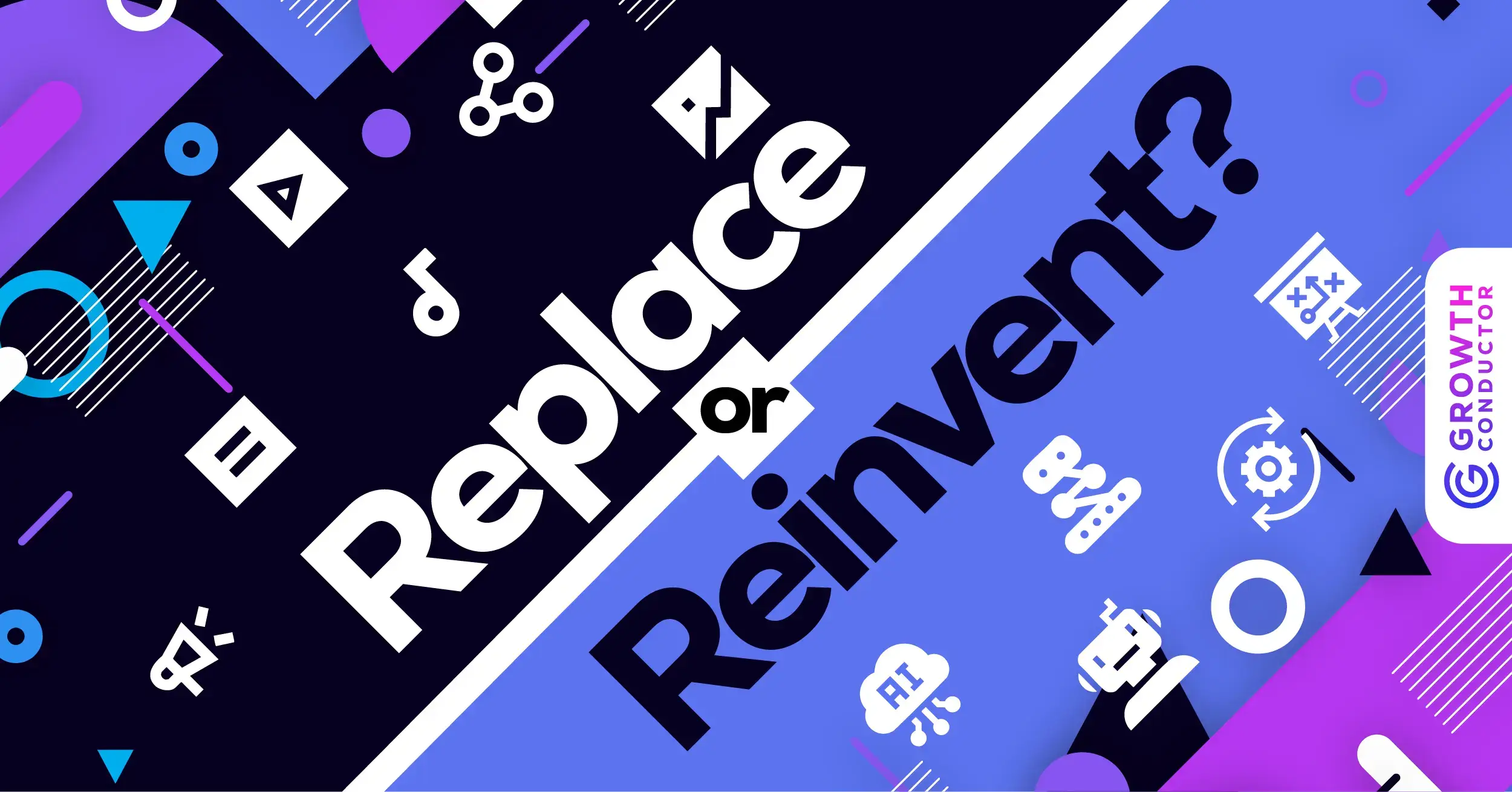 Replace or Reinvent graphic with icons